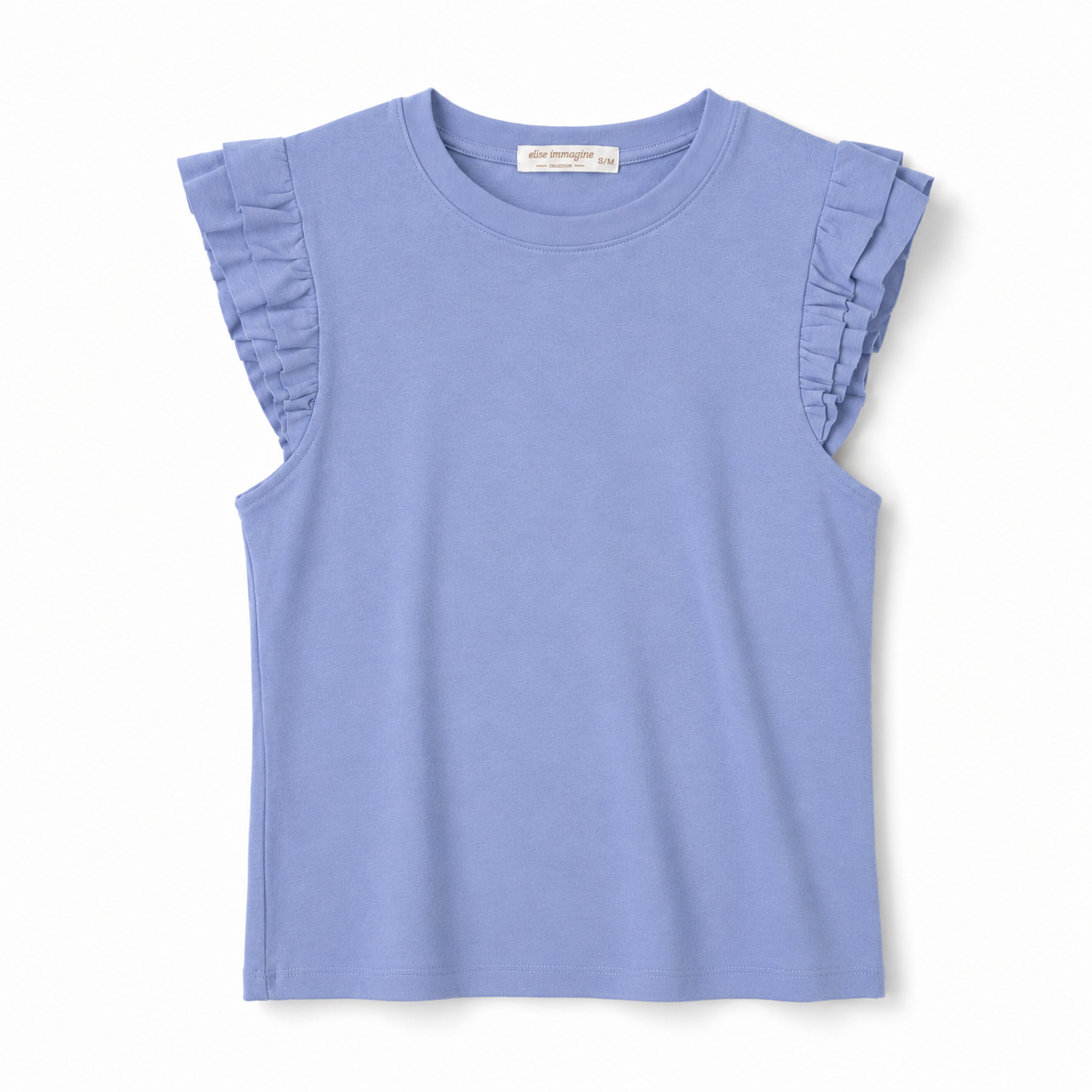 Camiseta sin mangas con volantes para mujer camiseta básica elegante verano top casual cómodo cuello redondo camiseta volante hombros para oficina vacaciones paseo diario combinar con vaqueros shorts faldas y pantalones