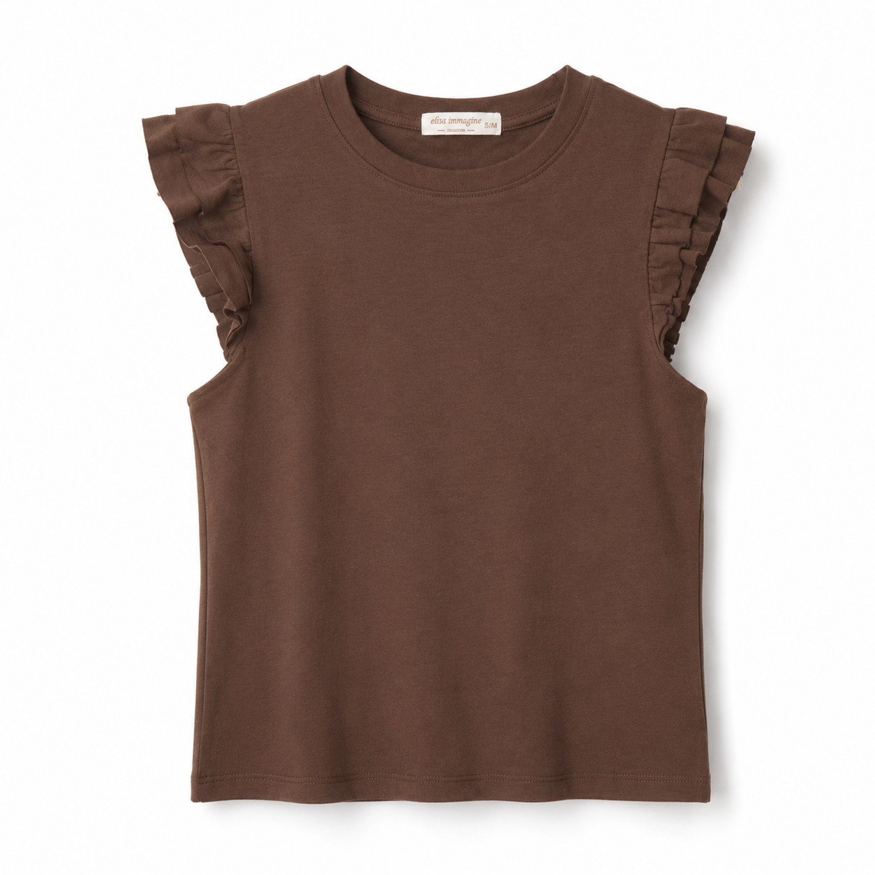 Camiseta sin mangas con volantes para mujer camiseta básica elegante verano top casual cómodo cuello redondo camiseta volante hombros para oficina vacaciones paseo diario combinar con vaqueros shorts faldas y pantalones