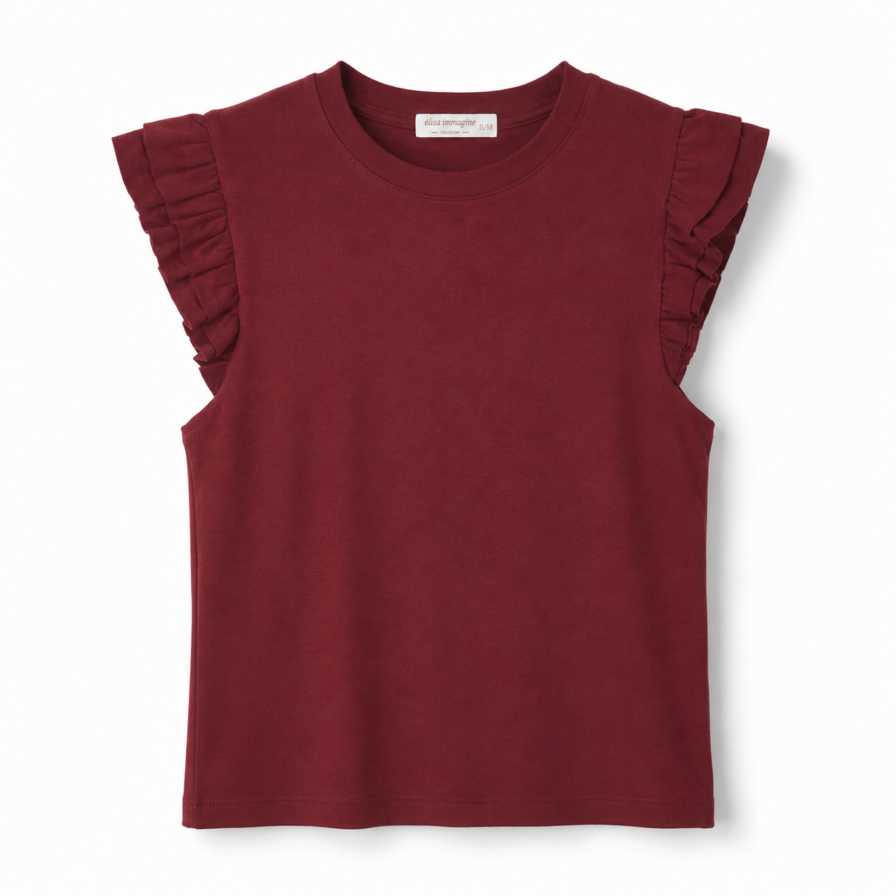 Camiseta sin mangas con volantes para mujer camiseta básica elegante verano top casual cómodo cuello redondo camiseta volante hombros para oficina vacaciones paseo diario combinar con vaqueros shorts faldas y pantalones