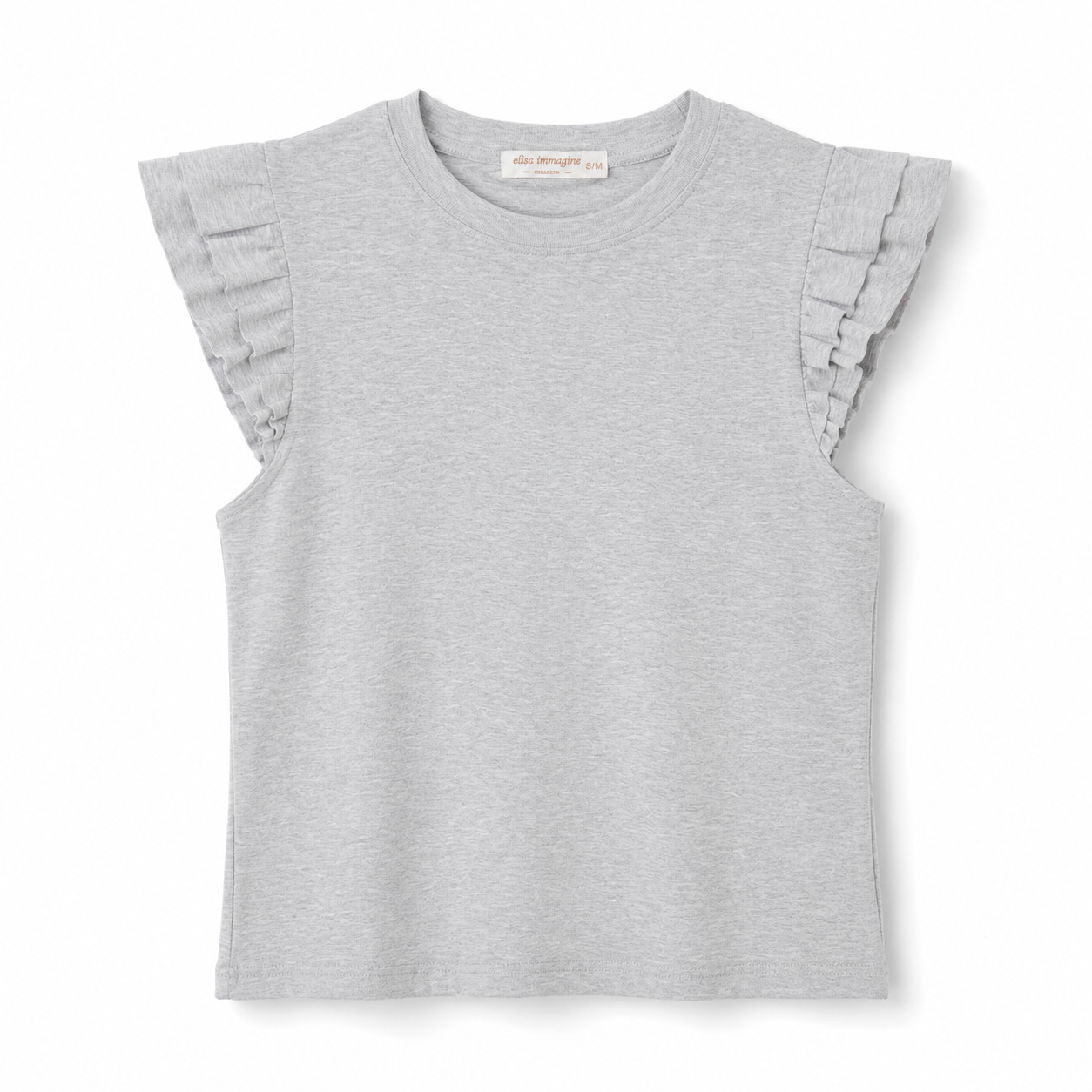 Camiseta sin mangas con volantes para mujer camiseta básica elegante verano top casual cómodo cuello redondo camiseta volante hombros para oficina vacaciones paseo diario combinar con vaqueros shorts faldas y pantalones